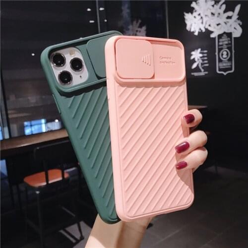 Shockproof Slide Camera Lens Protection Phone Case For iPhone 11 Pro Max X XR XS Max 8 7 6s Plus 8Plus Silicone Cover CamShield