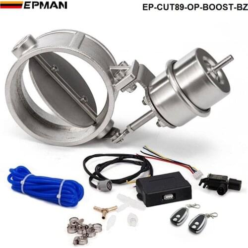 Exhaust Control Valve With Boost Actuator Cutout 89mm Pipe Opend with Wireless Remote Controller Set EP-CUT89-OP-BOOST-BZ