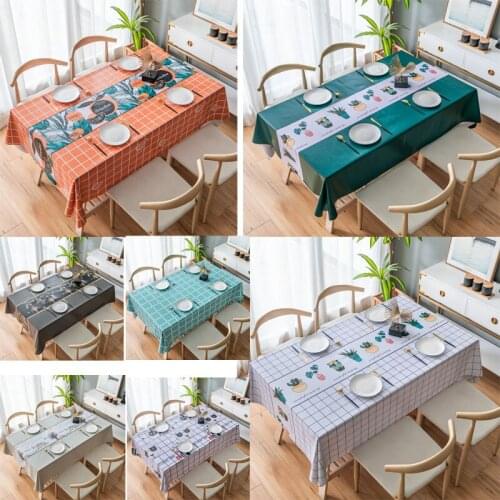 Table Cloth Waterproof PVC Table Cover Cloths Plaid Printed Rectangular Oilproof Home Textile Wedding Christmas Party Decoration