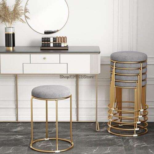 Light Luxury Home Simple Net Red Round Stool Living Room Small Stool Nordic Dining Table Stool Lazy Storage Stool