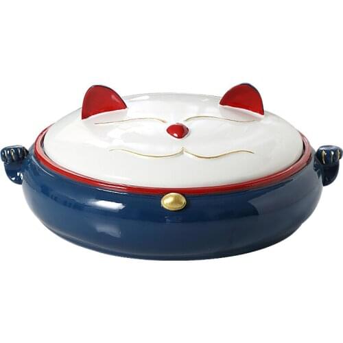 Nordic Dried Fruit Plate Budding Cat Candy Melon Snacks with Covered Fruit Fengshui Platters and Trays Fruit Bowl