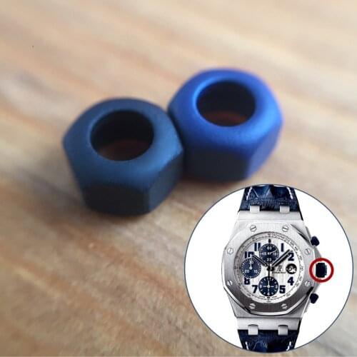 Solid steel+rubber crown sleeve cover for AP Audemars Piguet Royal Oak Offshore 42mm chronography automatic watch parts tools