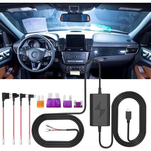 Universal Fuse Box Car Recorder Dash Cam Hard Wire Kit with Micro USB Harness Connector Usb Accessories 12V-30V