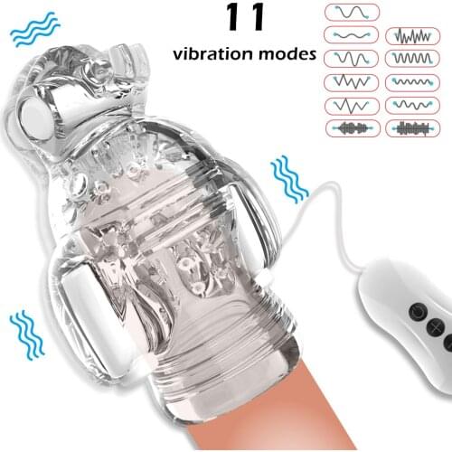 Penis Vibrator Sex Toys for Men Penis Delay Trainer Male Masturbator Delay Lasting Trainer Sex Products Glans Vibrator For Man