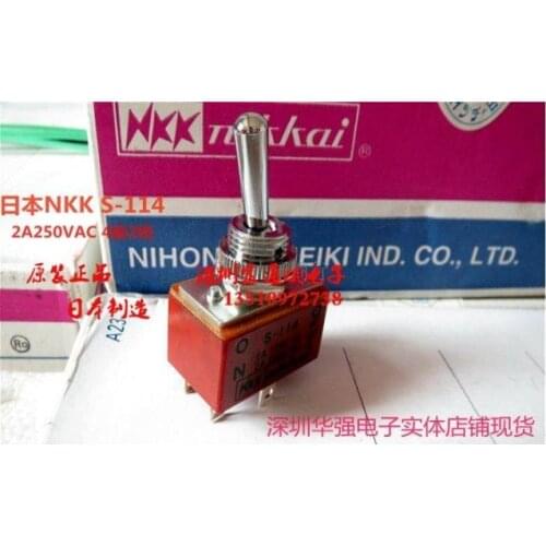 [VK] Japan NKK S-114 toggle switch 2A250VAC 2A 250V AC 4 feet 2 files shake head to switch aperture 12MM
