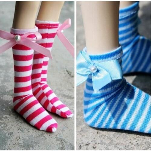 [wamami] 11# Pink Stripe Socks/Stockings 1/4 MSD DOD BJD Dollfie