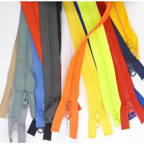 XUNZHE 5pcs Multi-color 50cm Zippers 5# Open End Resin Zipper For Sewing Garments Long Coat Down Jacket DIY Sewing Accessories