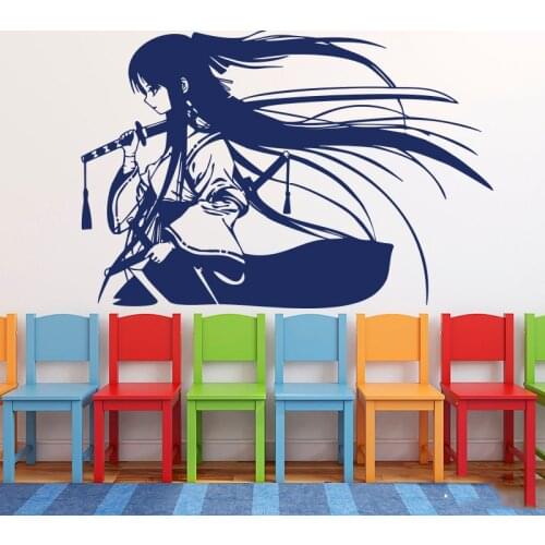Japanese Katana Swords Solider Wall Sticker Kids Room Bedroom Samurai Geisha Weapon Knight Wall Decal Play Room Vinyl Home Deco