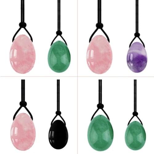 Rose Quartz Yoni Egg Vaginal Massage Eggs Set Natural Stone kegel Exercise Massage Jade Ball Vaginal Muscle Tighten Exercise Egg