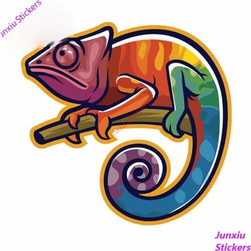 Chameleon Funny Car Stickers DIY Occlusion Scratch Decal Suitable for VAN RV Bumper Camper Truck SUV Fine Decal Decor PVC13x13cm