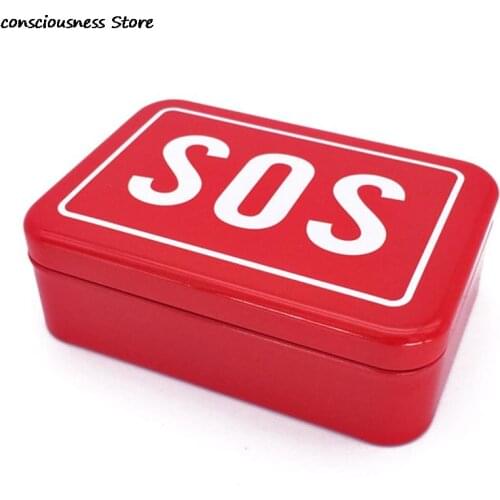 Mini SOS Survival Iron Box Field Survival Storage Kit Emergency Tool Storage Box for Outdoor Emergency Portable Multifunction