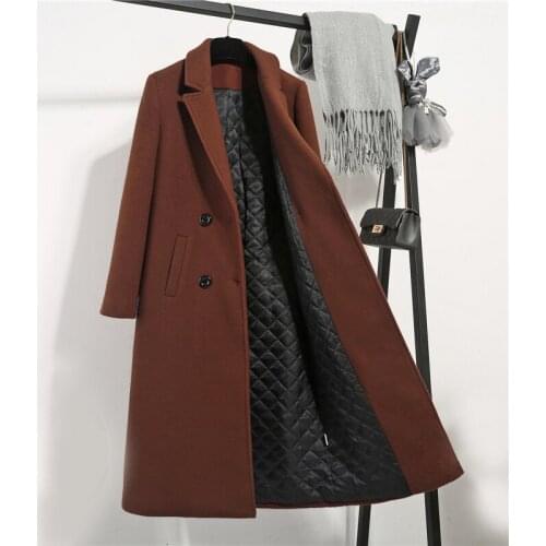 Coat women Plus cotton long professional woolen coat fashion womens Nizi coat thick casual winter clothing wool coat women