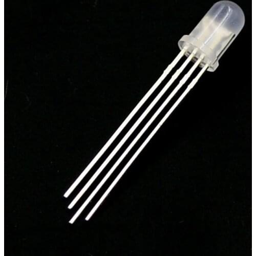 100pcs/Lot 5mm RGB LED Common Anode 4 Pins Tri-Color Emitting Diodes f5 Diffused