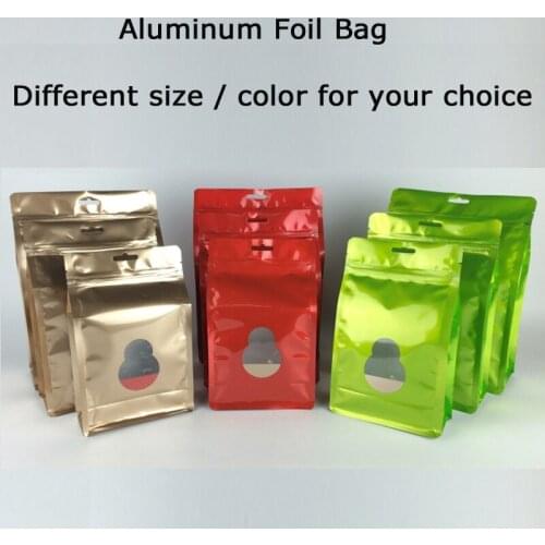 100pcs Stand up calabash Aluminium foil Zip Lock Bag plastic food storage bags pack snack food bag tea bag free shipping