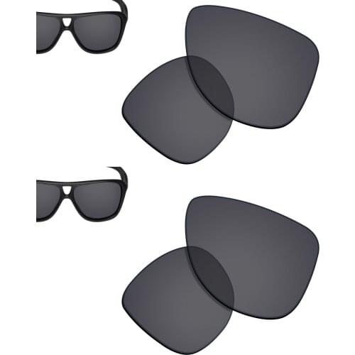 SmartVLT 2 Pairs Polarized Sunglasses Replacement Lenses for Oakley Dispatch 2-Solid Black and Solid Black