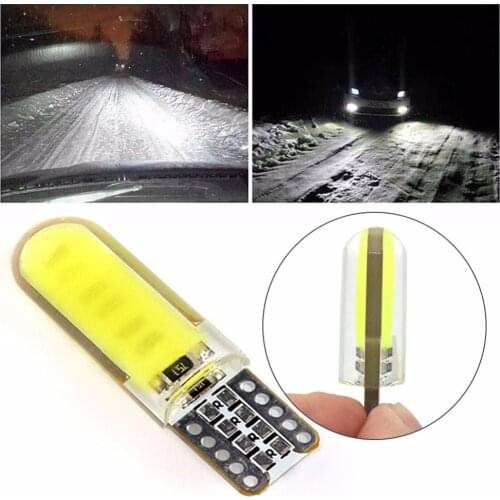 2Pcs T10 W5W LED car interior light COB Silicone Auto Signal Lamp 12V 194 Side Wedge Parking Bulb For Car Styling #268939