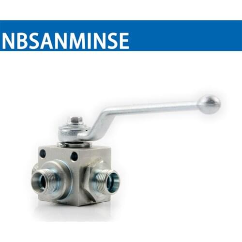 High Pressure KHB 3 way ball valve Russia standard thread Valve Hydraulic Industry oil water air NBSANMINSE