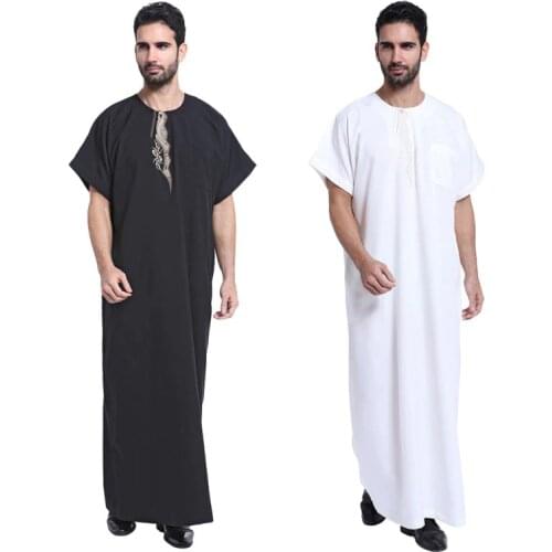 Arab Muslim Clothing for Men The Middle East Arab Male People Dress Thobe Arabic Islamic Abayas Indian Mens Kaftan Robe 2018