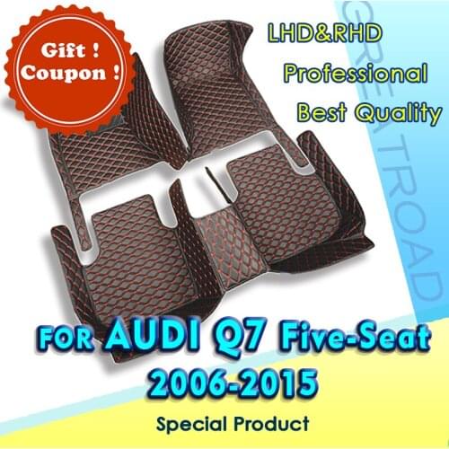 Car floor mats for AUDI Q7 (Five Seats) 2006 2007 2008 2009 2010 2011-2015 Custom foot Pads automobile interior accessories
