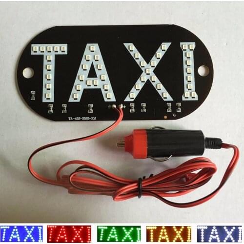 Car Lights LED Taxi Decoration Display Lamps Signal Indicator Waterproof 12V Cab Top Universal Sign Auto Windshield Accessories