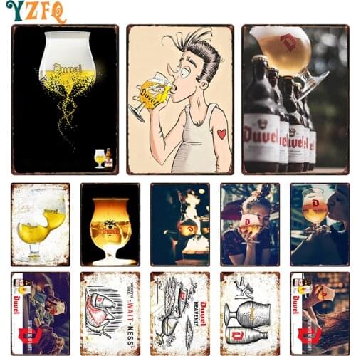 Belgium Beer Vintage Beach Bar Decor Metal Plate Personalized Retro Artware Wall Stickers Kitchen Room Signs DU-10931A