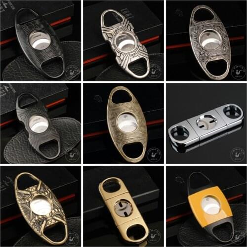 COHIBIA Whole Steel -Plated Double Blades Cigar Cutter Cutting Cigar Tool Carving Restoring Ancient Ways A Variety of Styles JIF