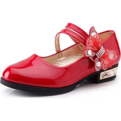 Children Casual Fashion Girls Princess Shoes Adorable Bows Low Heel Ballerina Slip-on Big Kid Wedding Party Dress Shoes