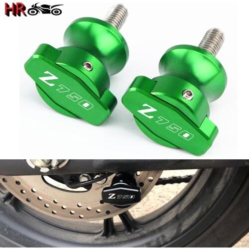 For Kawasaki z750 Accessories z 750 Z750R Z750S 2004 2005 2006 2007-2016 Motorcycle CNC Swingarm Sliders Spools z750 logo 10mm