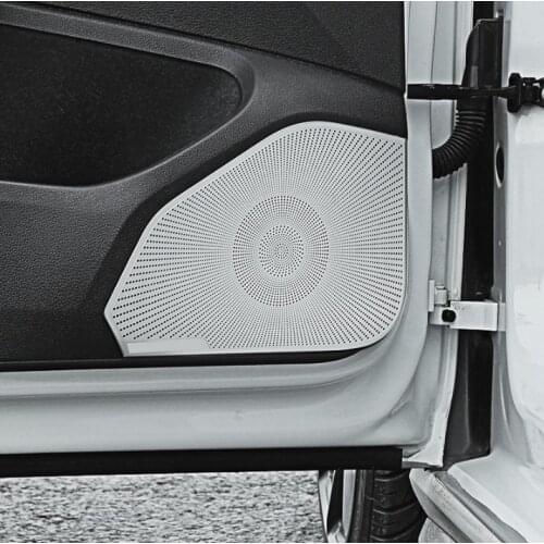 For Volkwagen Golf 7 MK7 2013- 2019 2020 Car-styling stainless steel Car Door Audio Speaker Decorative Cover Trim 3D sticker