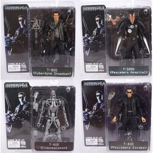 Movie NECA Terminator Judgment Day T-800 T-1000 Endoskeleton PVC Action Figure Collectible Model Toys