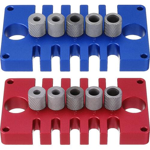 08650 Aluminum Gate tool Alloy Wood Dowel Jig Woodworking Dowelling Jig 6 7 8 9 10mm Hole Drilling Tool - Blue