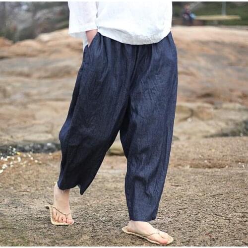 2018 original design loose big yards linen leisure harem pants 16472-17