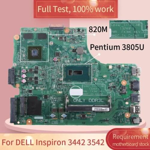 For DELL Inspiron 3442 3542 13269-1 064HF9 SR210 Pentium 3805U N15V-GM-S-A2 Notebook motherboard Mainboard full test 100% work