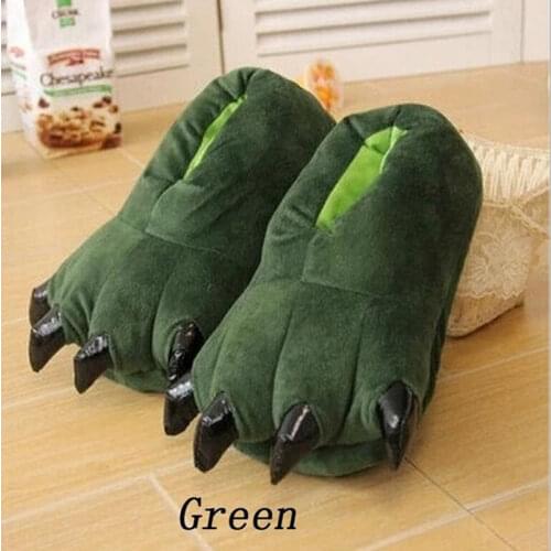 2020 New Winter Warm Soft Indoor Floor Slippers Women Men Children Shoes Paw Funny Animal Christmas Monster Dinosaur Claw Plush