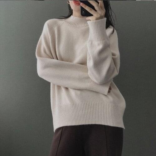 Autumn and Winter High Neck Warm Women Sweater Oversized Pullover Casual Loose Long Sweater Fashion Street Jacket 2021