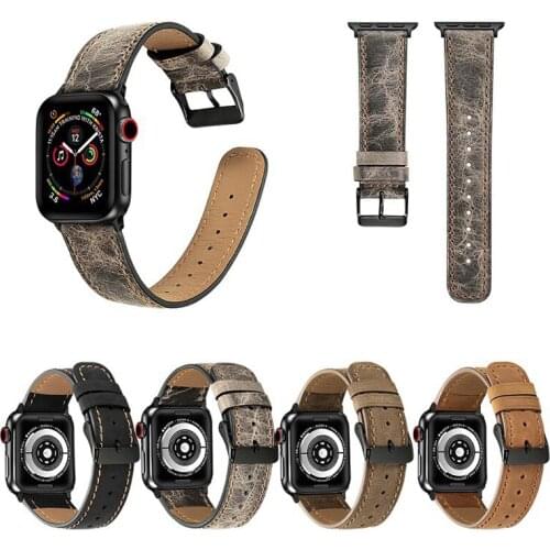 Genuine Leather Bands for Apple Watch Series 6 SE 5 4 3 2 1 Metal Buckle Wrist Strap Bracelet for iWatch 38MM 40MM 42MM 44MM