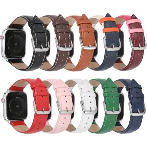 Leather loop Band for Apple Watch 6 SE 5 44mm 40mm 42mm 38mm Sport Wrist Bracelet Watchband for iWatch Series 6 5 4 3 2 1 Strap