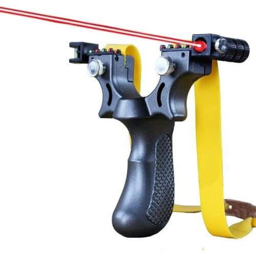 New Resin Slingshot Catapult with Flat Rubber Band Outdoor Hunting Shooting Slingshot Laser Aiming Slingshot