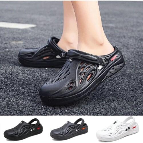 Newbeads Mens and Womens Crocks Sandals Couple Summer Hole Shoes Beach Flat Slippers Garden Shoes Casual Outdoor Shoes