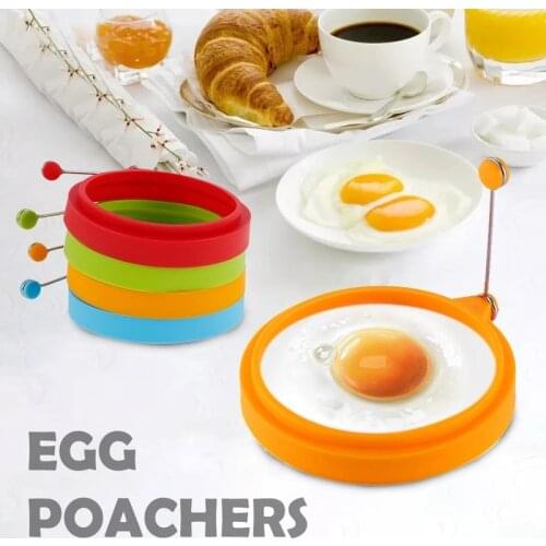 Silicone Round Fried Egg Mold Fried Egg Pancake Ring Nonstick Omelette Egg Mold Breakfast Egg Fried Pancake Molds Kitchen Tools