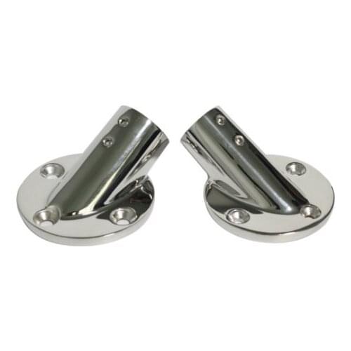 Marine Boat 30 Degree Hand Rail Round Base 1" 25mm 316 Stainless Steel