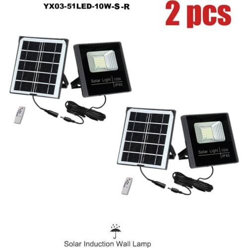 2pcs 51leds Outdoor Solar Rechargeable Wall lamp Garden light smart on at night Night Energy Saving Waterproof Security lighting