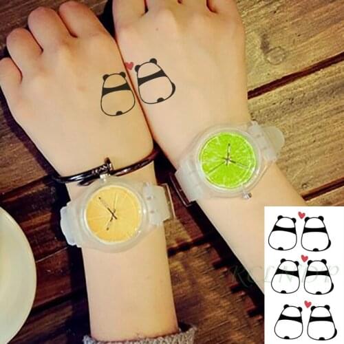Waterproof Temporary Tattoo Stickers Panda Love Heart Fake Tatto Flash Tatoo Neck Hand Back Foot Body Art for Women Men