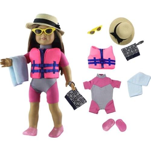 1 Set Doll Clothes Swimming Suit for 18 inch American Doll B03