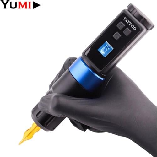 1 Set Rechargeable Wireless Tattoo Pen Machine Rotary Rocket Motor Device Built-in 2 Batteries Aluminum Alloy Tatu Gun Tool Set