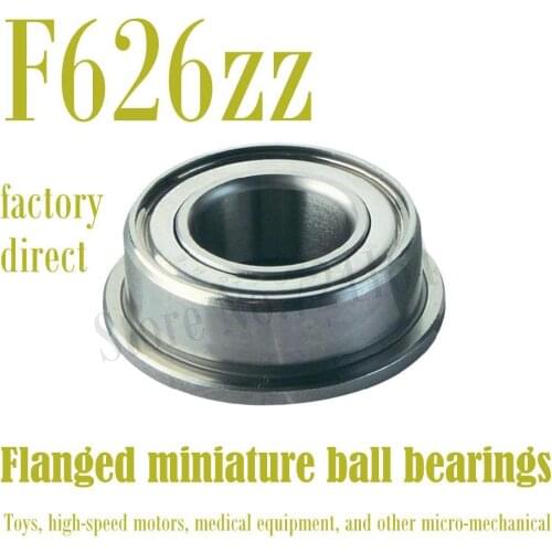 10PCS Free Shipping F626ZZ Flanged bearing RF1960ZZ FL626ZZ F626-2Z 6*19*6 mm Shielded Miniature Ball Bearings Rc hobby,Toy