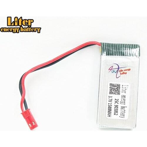 10pcs /lot 3.7V 1500mAH Central Church 887 remote control aircraft 903052 25c lithium battery Lipo battery GSP beauty Linda T05