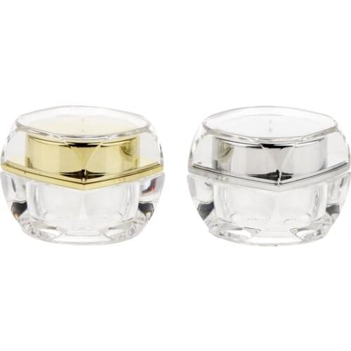 2pcs Cosmetic Box Bottle Cream Acrylic Jar Container-Empty Powder Refill Pot