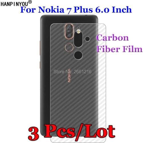 3Pcs For Nokia 7 Plus TA-1046 TA-1055 TA-1062 6.0" 3D Non-slip Clear Carbon Fiber Back Film Screen Protector Protective Sticker