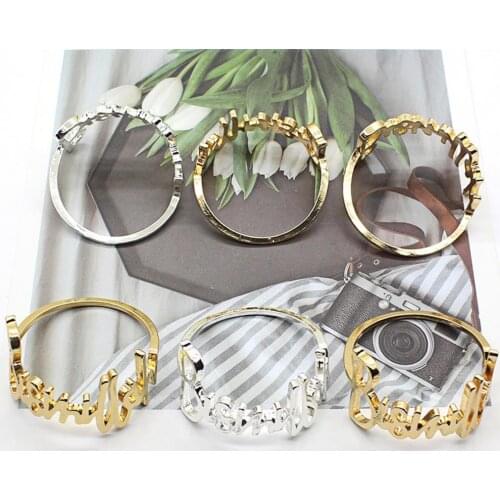 80%HOT6Pcs/Set Napkin Ring Exquisite Table Decoration Alloy Letter Metal Napkin Buckle for Restaurant